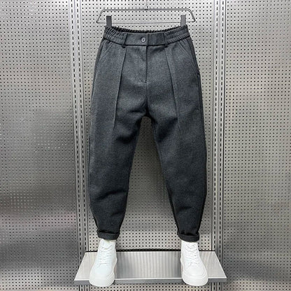 Men's Elegant Melange Trousers | Long