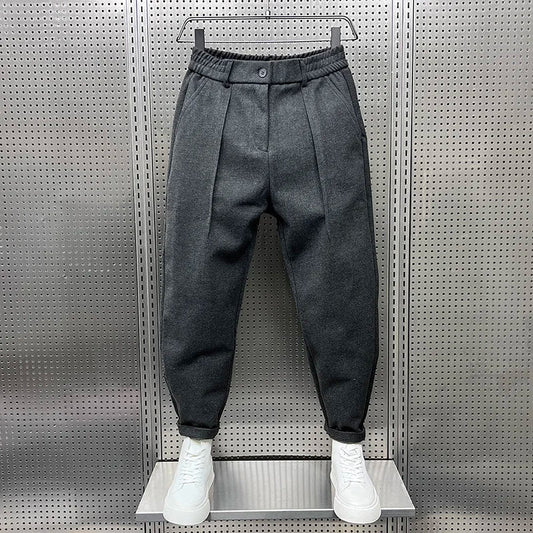 Men's Elegant Melange Trousers | Long
