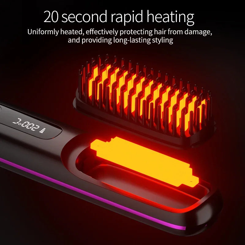 Wireless Hair Straightener with USB Charging & LCD Display | Ceramic & Ion Technology