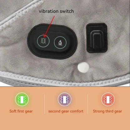 Heat Neck & Shoulder Massager | USB Heating Pad with Vibration | 3 Temperature Settings & Timer | Soft Plush Design