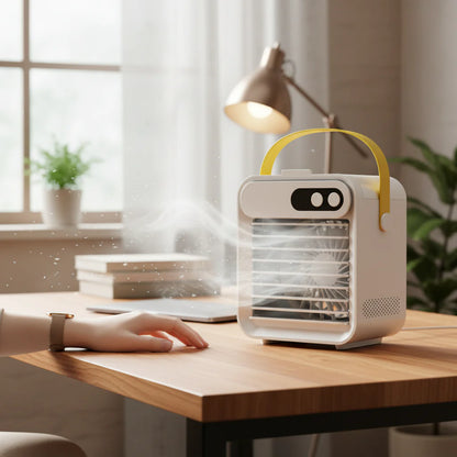 Compact Mini Air Conditioner with Mist Humidifier and Cooling Fan