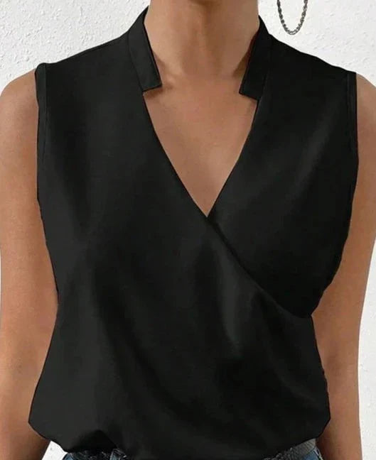 Women's Wrap V-Neck Top | Sleeveless