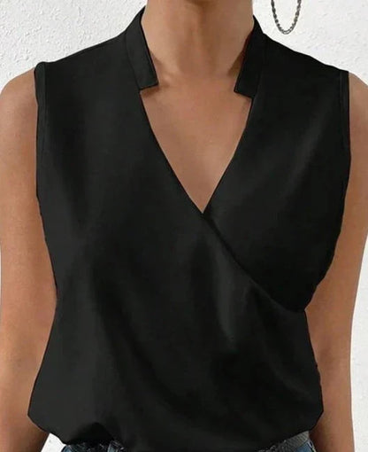 Women's Wrap V-Neck Top | Sleeveless