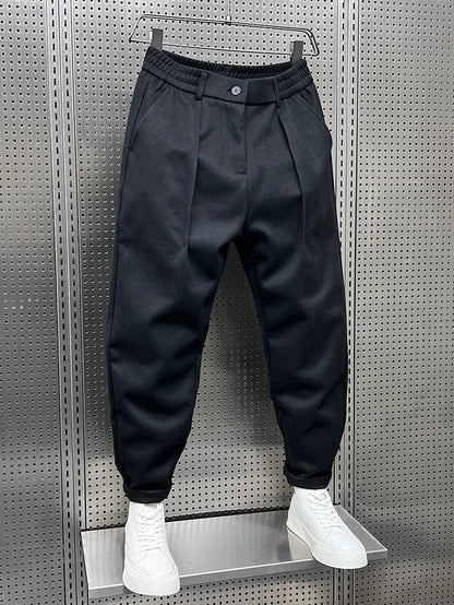 Men's Elegant Melange Trousers | Long