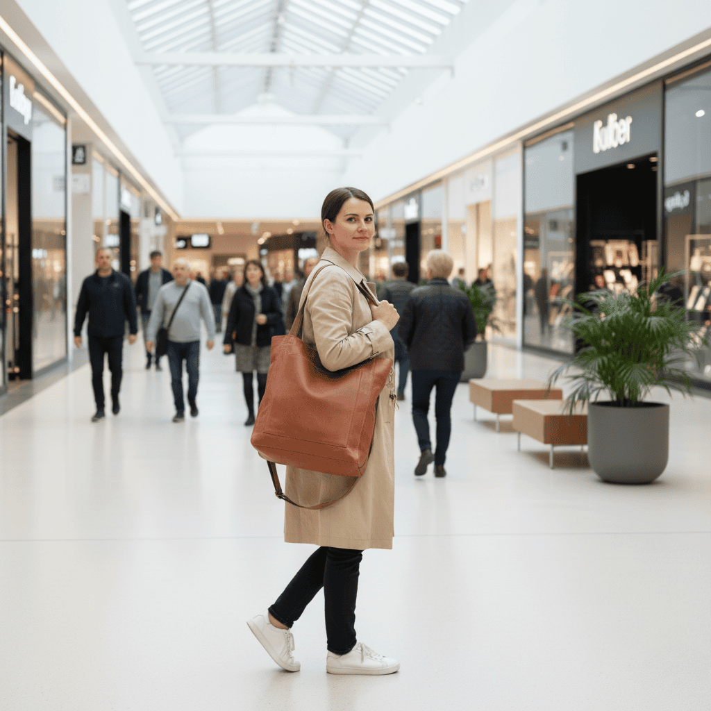 Durable Shoulder Bag Made of Soft PU Leather