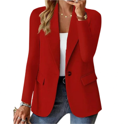 Women's Lapel Collar Office Blazer | Long Sleeve