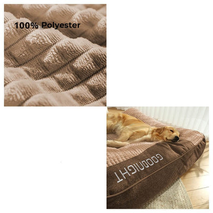 Large Scratch-Resistant Dog Bed with Orthopedic Spine Support