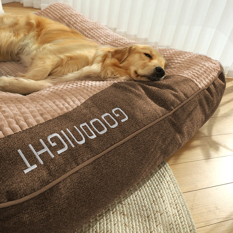 Large Scratch-Resistant Dog Bed with Orthopedic Spine Support