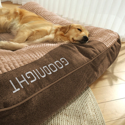 Large Scratch-Resistant Dog Bed with Orthopedic Spine Support