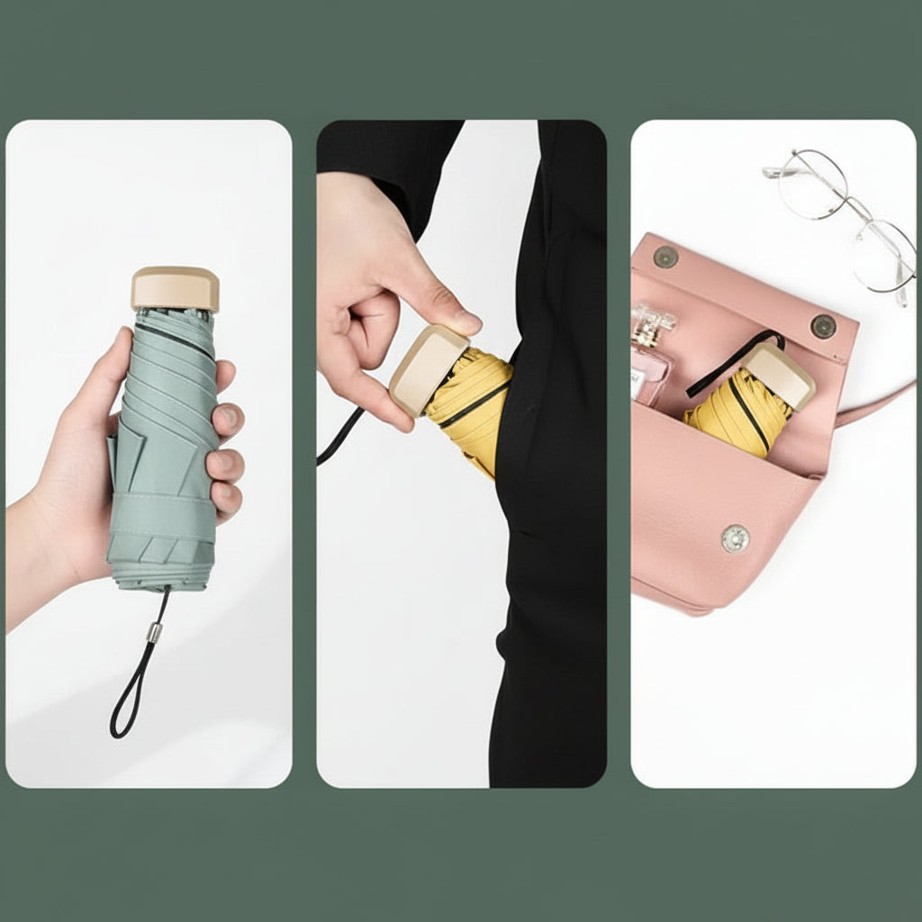 Ultra-Compact Mini Umbrella with UV and Rain Protection