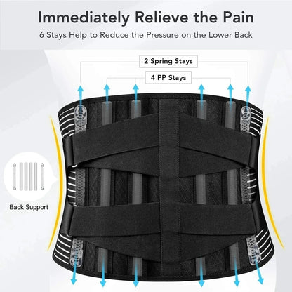 360° Lumbar Support Back Belt | Memory Aluminum & Steel Springs | Breathable & Discreet Under Clothing