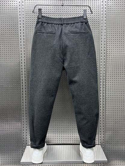 Men's Elegant Melange Trousers | Long