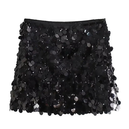 Women’s Glittering High-Waisted Skirt | Mini