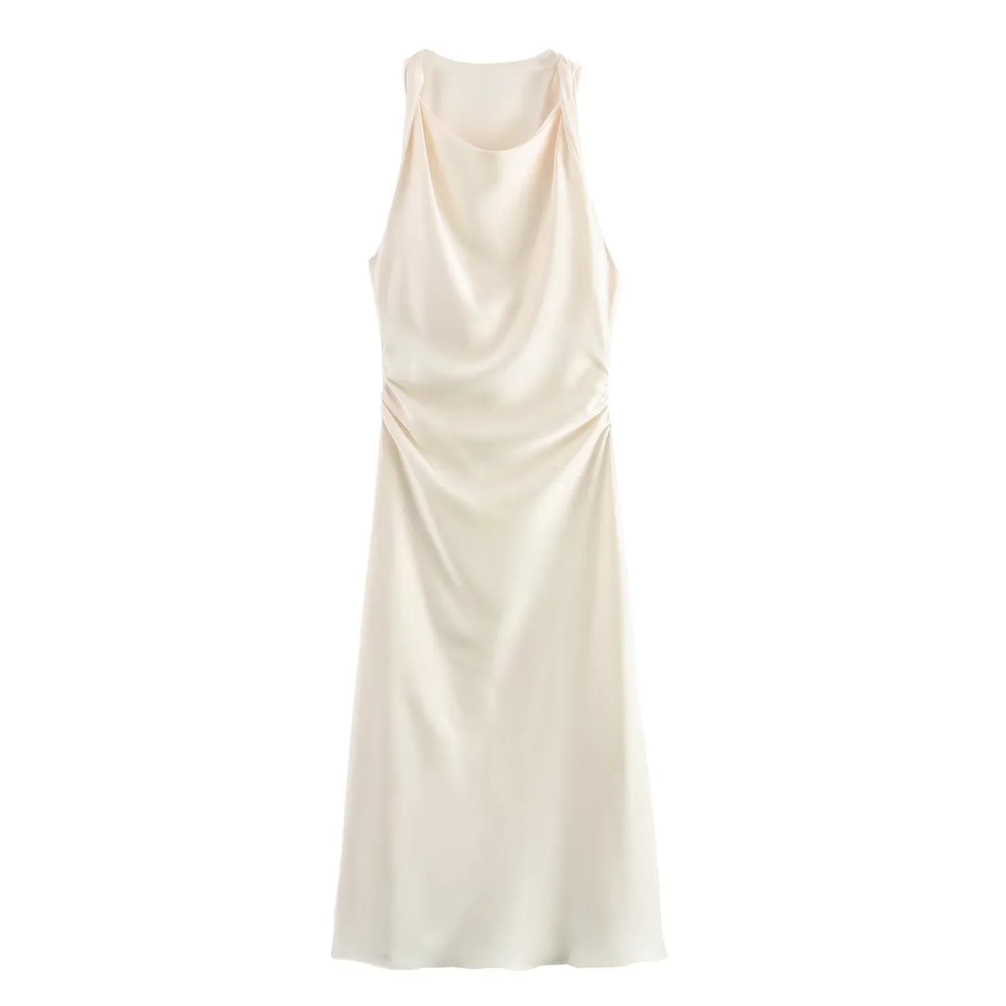 Women's Cowl Neck Sleeveless Cocktail Dress | Midi