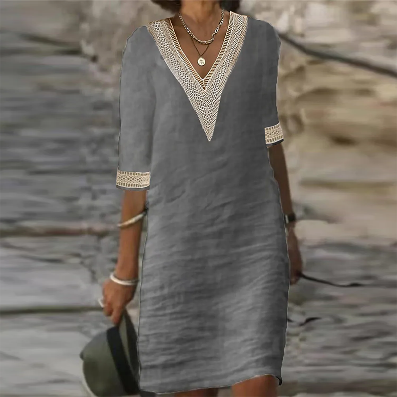 Women's Boho Style V-Neck Summer Dress | Mini