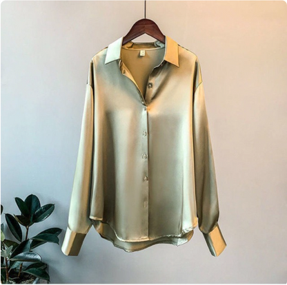 Women's Oversized Casual Blouse | Long Sleeve