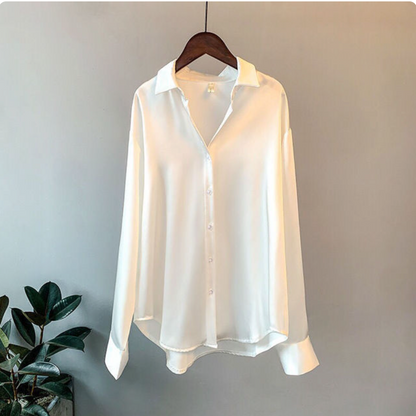 Women's Oversized Casual Blouse | Long Sleeve