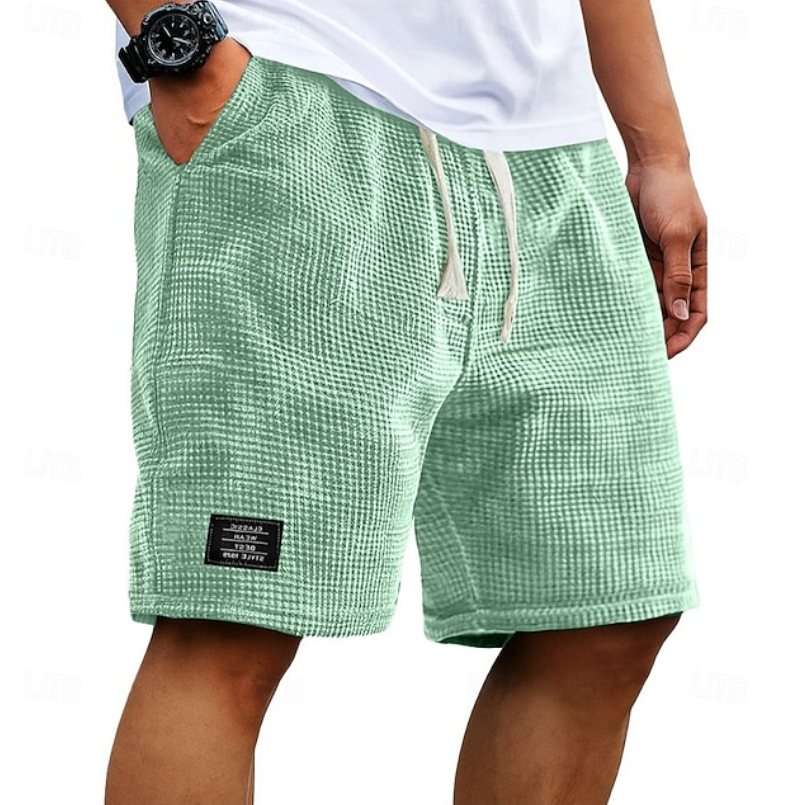 Men's Waffle Knit Casual Shorts | with Drawstring and Pockets