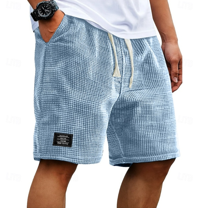 Men's Waffle Knit Casual Shorts | with Drawstring and Pockets