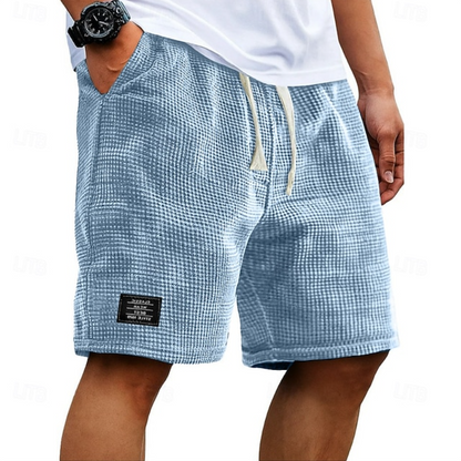 Men's Waffle Knit Casual Shorts | with Drawstring and Pockets
