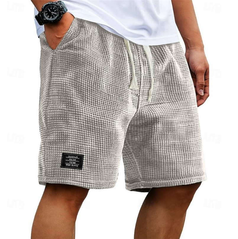 Men's Waffle Knit Casual Shorts | with Drawstring and Pockets