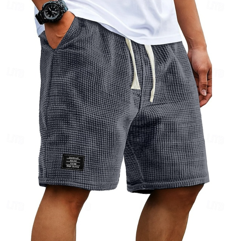 Men's Waffle Knit Casual Shorts | with Drawstring and Pockets