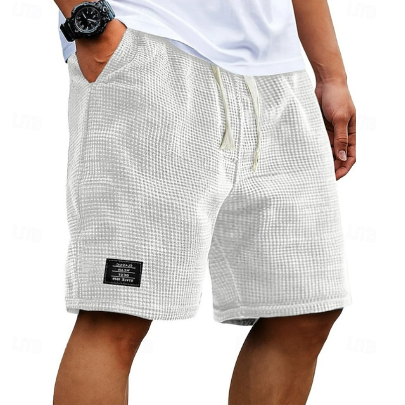 Men's Waffle Knit Casual Shorts | with Drawstring and Pockets