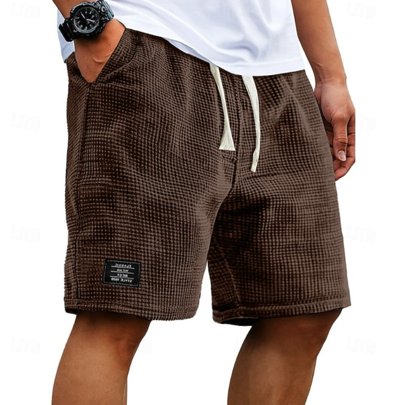 Men's Waffle Knit Casual Shorts | with Drawstring and Pockets