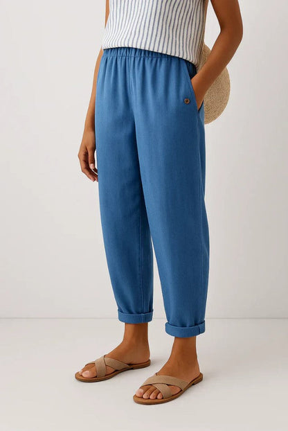 Women's Casual Cropped Ankle Pants | with Pockets