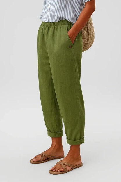 Women's Casual Cropped Ankle Pants | with Pockets