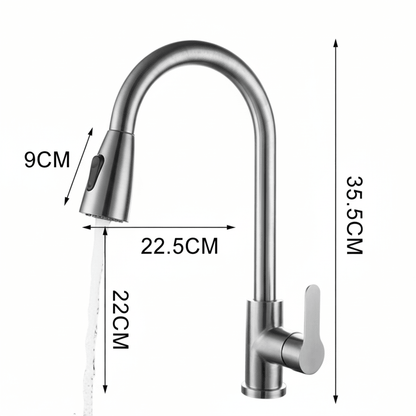 Elegant Kitchen Faucet with Pull-Out Function and 360° Rotation