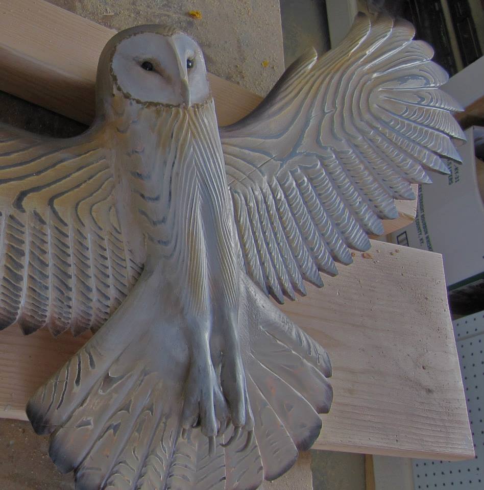 Handcrafted Barn Owl Wall Art – Natural Wood Decor