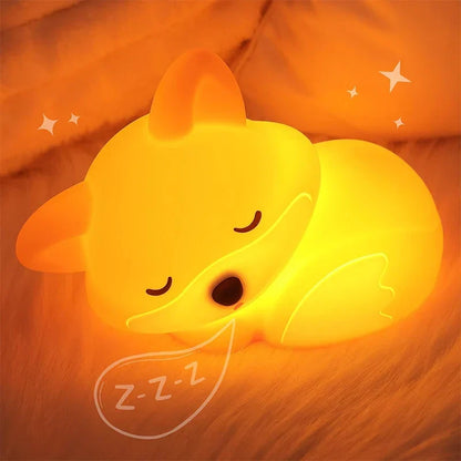 Silicone Night Light | Rechargeable, Dimmable & Timer Function | Adorable Gift Idea for Kids & Adults