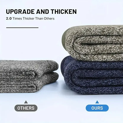 Extra Thick & Warm Merino Wool Socks | 5 Pairs | Ideal for Hiking & Winter | Unisex Sizes 38–46