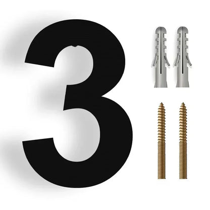 3D Modern Stainless Steel House Number - Weatherproof for Outdoor Facade and Entrance in Anthracite