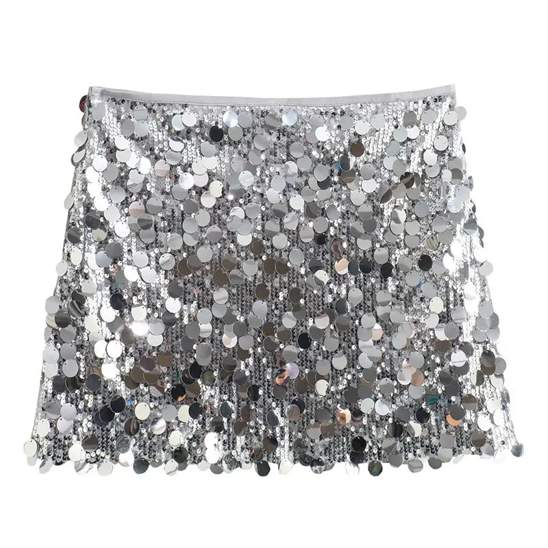 Women’s Glittering High-Waisted Skirt | Mini