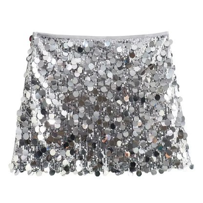 Women’s Glittering High-Waisted Skirt | Mini