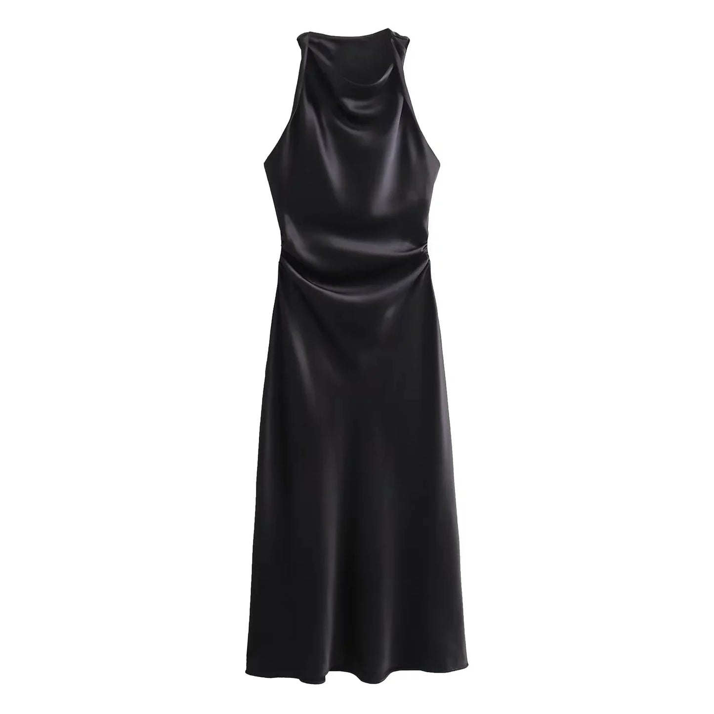 Women's Cowl Neck Sleeveless Cocktail Dress | Midi
