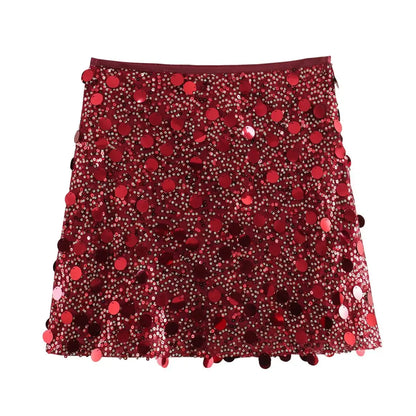 Women’s Glittering High-Waisted Skirt | Mini