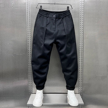 Men's Elegant Melange Trousers | Long