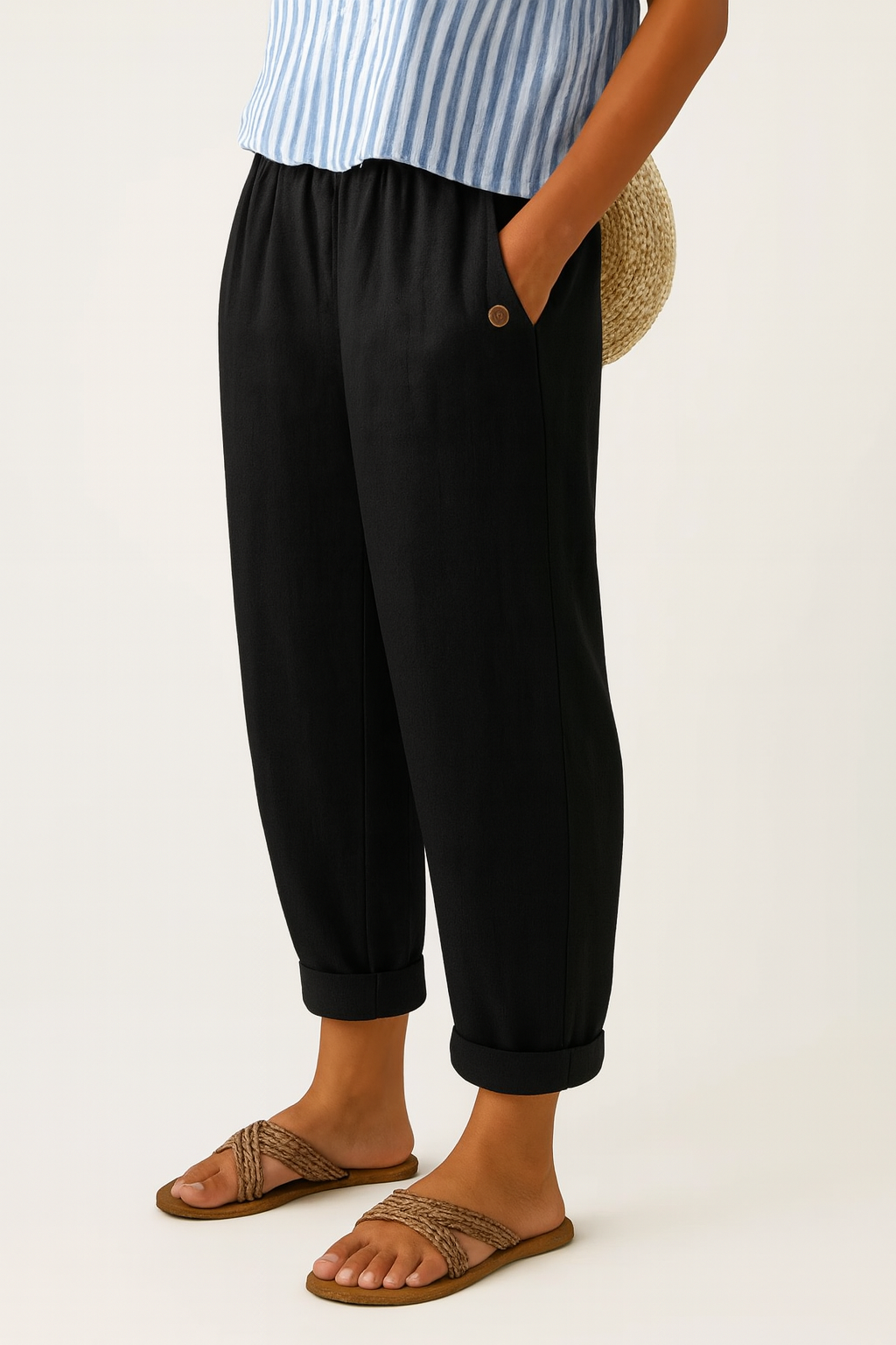 Women's Casual Cropped Ankle Pants | with Pockets