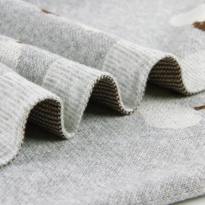 Knitted Baby Blanket Sheep Design | Soft Plush Fabric