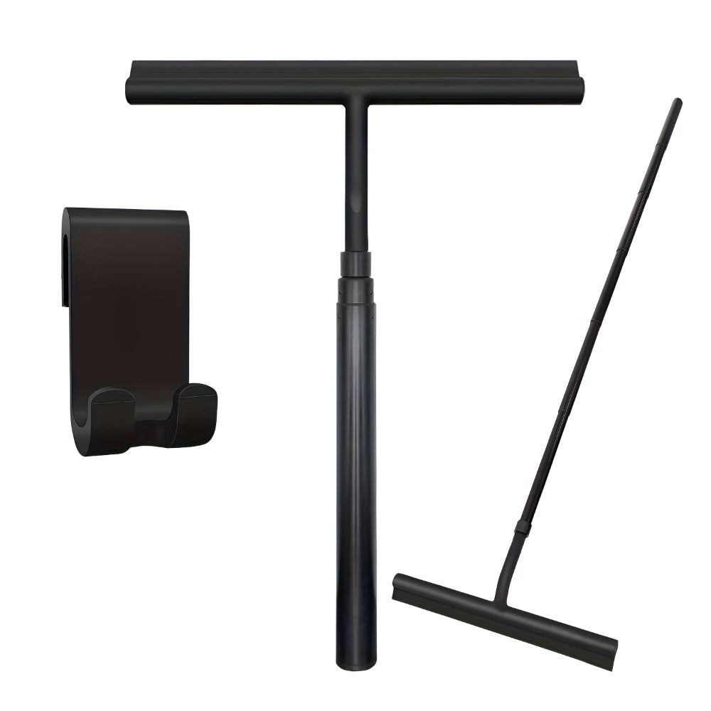 Telescopic Silicone and Stainless Steel Shower Squeegee Cleaning Tool
