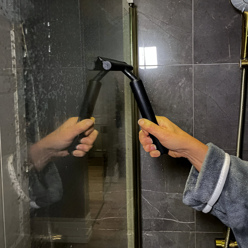 Telescopic Silicone and Stainless Steel Shower Squeegee Cleaning Tool