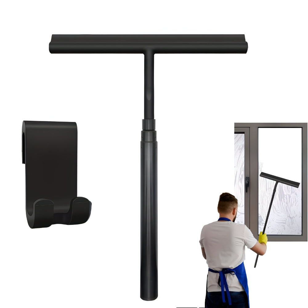 Telescopic Silicone and Stainless Steel Shower Squeegee Cleaning Tool