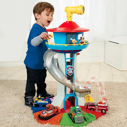 Kids' Learning Toy: Toy Car Play Tower with Slide