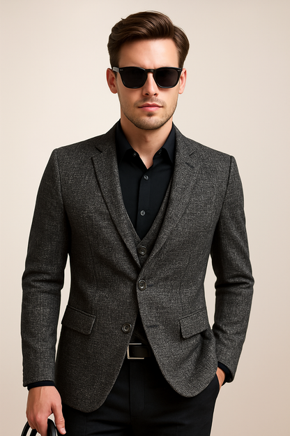 Men's Formal Long Sleeve Blazer | with Notched Lapel