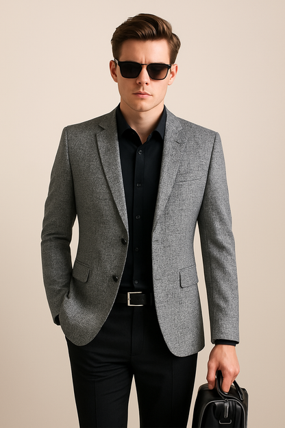 Men's Formal Long Sleeve Blazer | with Notched Lapel