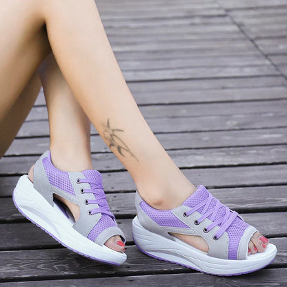 Women's Platform Wedge Sandals | Lace-Up
