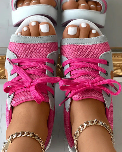 Women's Platform Wedge Sandals | Lace-Up
